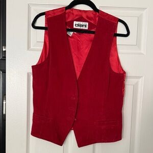 Dieni vintage red leather suede vest size M